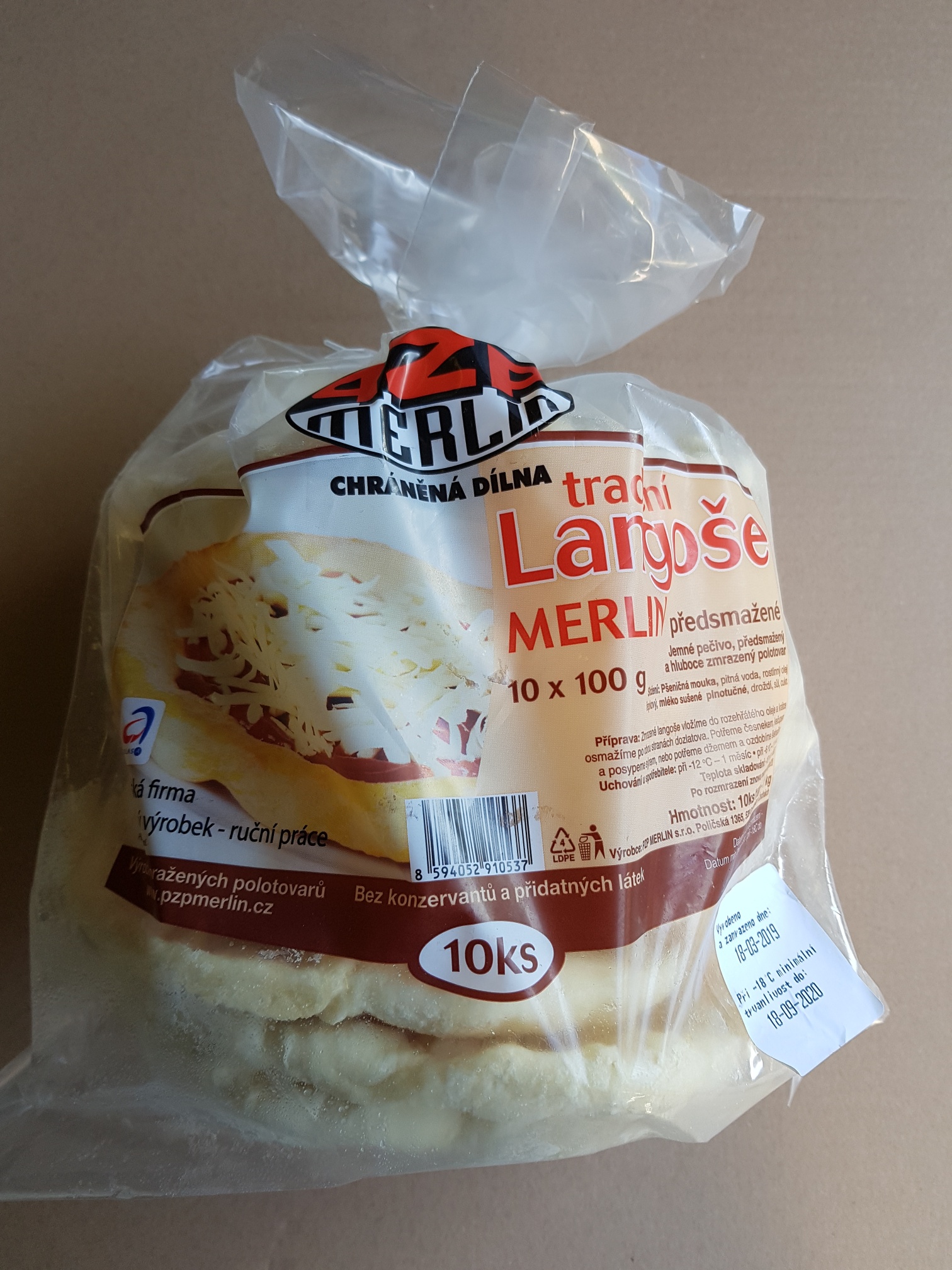 Langoše 100g/ks Merlin 10ks