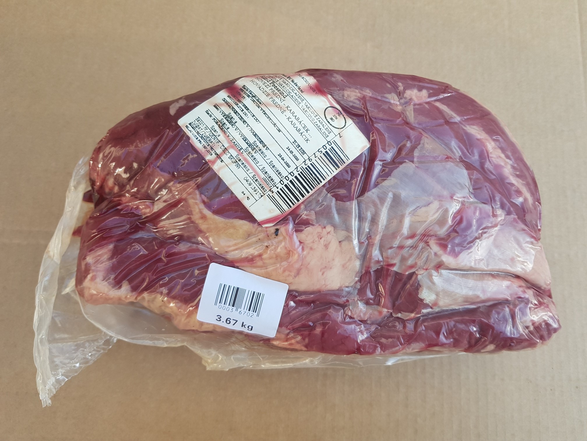 Hovězí karabáček cca 3-4kg chlazený