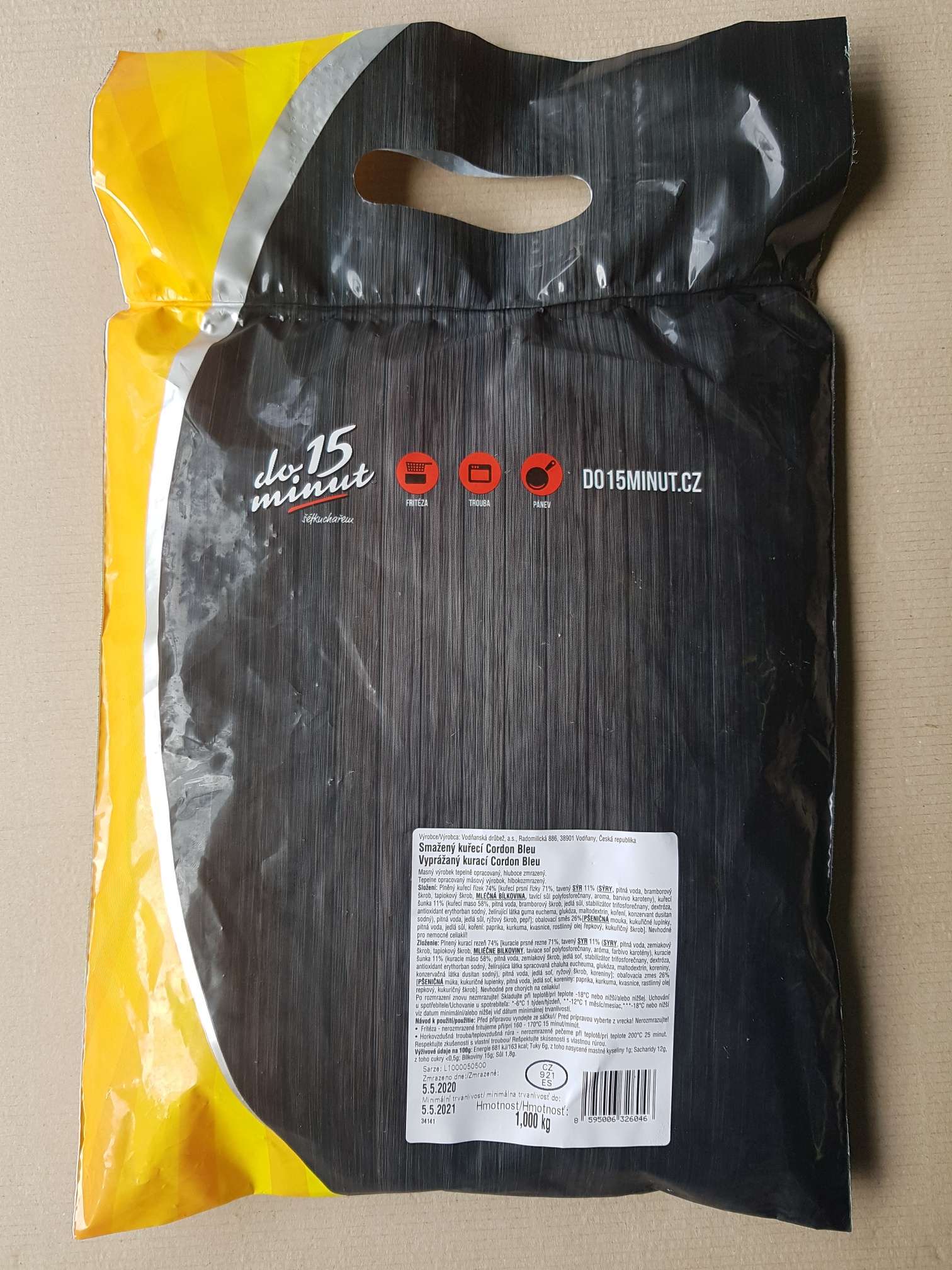 Obalovaný kuřecí Cordon Bleu 160g/ks prsní svalovina 1kg
